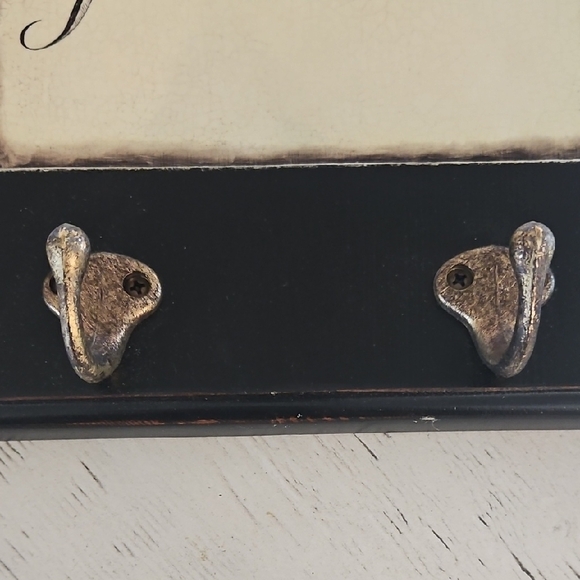 Paris Wall Hook Plaque - Black and Cream - Picture 3 of 7